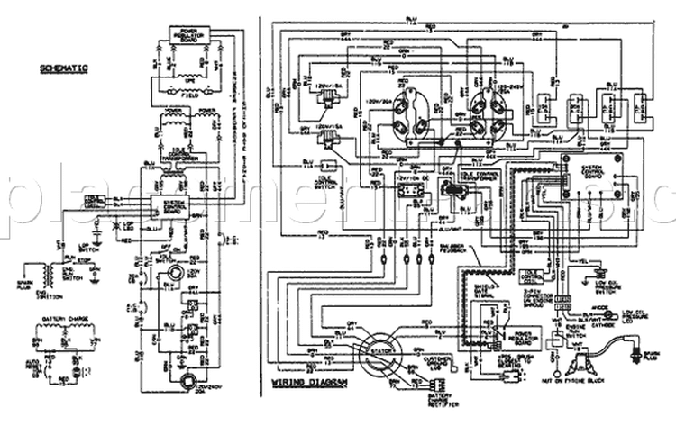 Page E Diagram and Parts List for 9704-0 3,500 XL Briggs and Stratton Generator